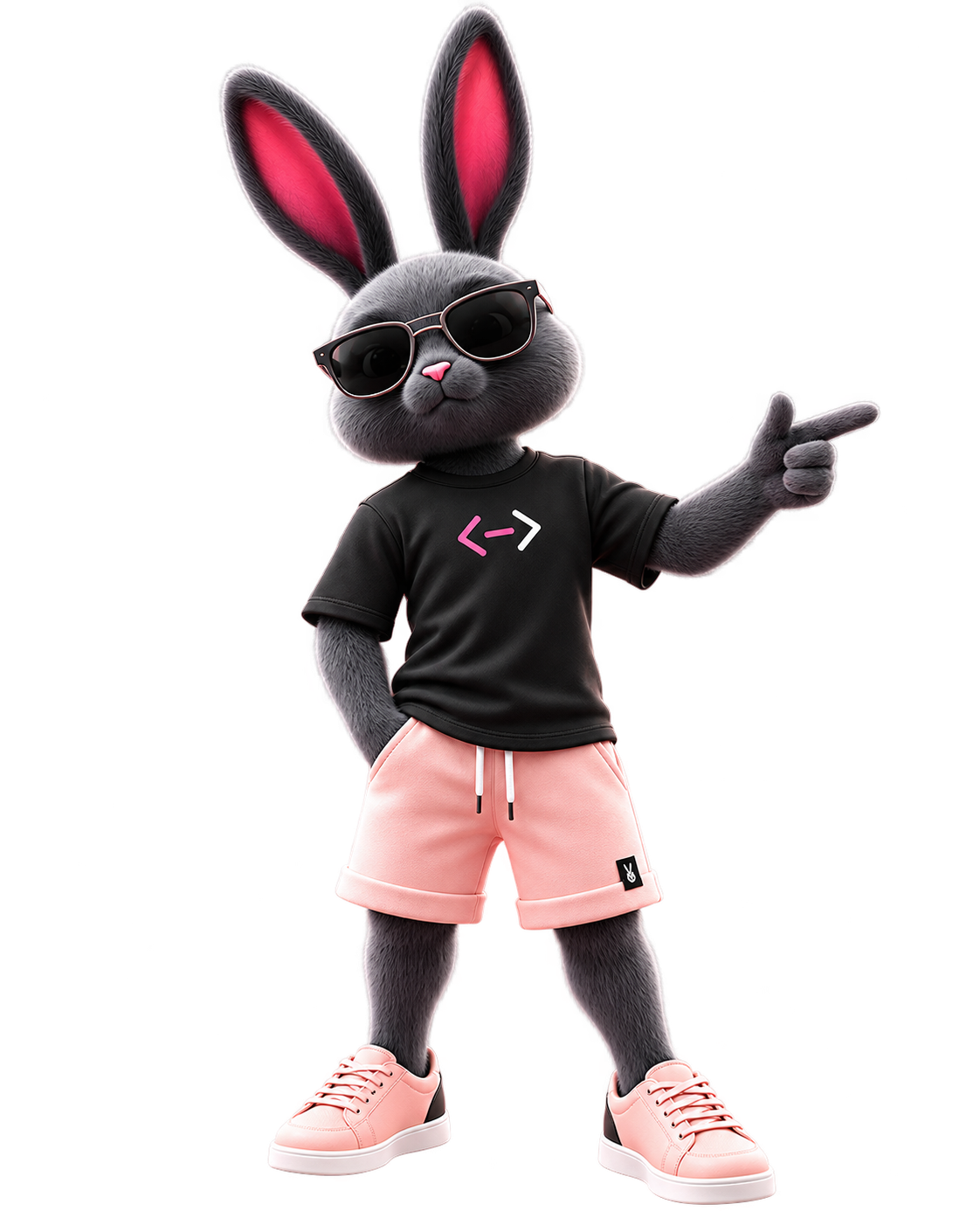 Mascote RabbitCode apontando para os projetos